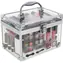 Zmile Cosmetics Acryl-Kosmetikkoffer, transparent, 42-teilig ~ Puder 3,2 g + Lipgloss 4 g + Rouge 6,4 g