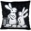 MORAVSKÁ ÚSTŘEDNA Kissen Bob und Bobek schwarz / 30 x 30 cm / 100 % Polyester
