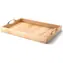 Continenta Tablett mit Metallgriffen / Tablett / Gummibaumholz / 53 x 36 x 5 cm