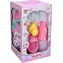 WIKY Babypuppe 30 cm / Trinkt, macht Pipi, macht Geräusche / Zubehör: Kleidung, Badeutensilien, Essen / Batterien enthalten