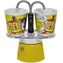 Bialetti MINI EXPRESS Set Lichtenstein gelb / Set: Fountain Mokkakanne (90 ml) + 2x Becher (Roy Lichtenstein)
