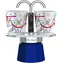 Bialetti MINI EXPRESS Set Kandinsky blau / Set: Fountain Mokkakanne (90 ml) + 2x Becher (Wassily Kandinsky)