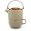 Bredemeijer Umea Teekanne beige / 500 ml / Keramik / Akaziendeckel 