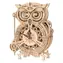 Robotime 3D mechanisches Holzpuzzle Eulenuhr / ab 14 Jahren / 161 Teile / Schwierigkeit: mittel