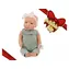 LullaBaby Puppe, 35 cm, im Overall mit Haarband / ab 2 Jahren