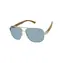 VeyRey Herren-Pilotensonnenbrille aus Holz mit silbernen Gläsern