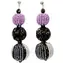 Picasso ER Ohrringe / Schwarzer silberner Amethyst / Glasperlen / Rocailles / Kleine Geschenkbox