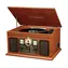 Victrola VTA-200B braun / Plattenspieler mit Radio & CD- & MC-Mechanismus / 33 & 45 & 78 / FM / BT / RCA / Lautsprecher