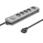 Qoltec Überspannungsschutz Quick Switch (5 Steckdosen) grau / Schalter / 1,8m 
