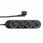 Shelly Power Strip 4 Gen4 Smart-Steckdosenleiste mit Stromzähler, schwarz / 4X AC Typ F (Shucko) / 16 A / WLAN / Bluetooth / Zigbe