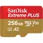 SanDisk Extreme PLUS microSDXC 256 GB + Adapter / Klasse 10 / UHS-I U3 / A2 / 200 MB / geeignet für 4K