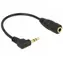 DeLock Audio-Stereokabel 2,5 mm Stecker rechtwinklig auf 3,5 mm Buchse / 3 Pin / 14 cm