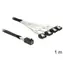 DeLock Kabel Mini SAS HD x 4 SFF 8643 Stecker > 4 x SATA 7-Pin Buchse / 1 m