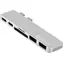 eSTUFF USB-C Slot-in Hub Pro silber / 2 x USB 3.0 / 1 x USB-C / 1 x Thunderbolt 3 / Kartenleser
