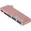 eSTUFF USB-C Hub rosa / 2 x USB 3.0 + 1 x USB C + SD-MicroSD-Lesegerät 