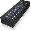 Icy Box IB-AC6110 USB-Hub schwarz / 10x USB 3.0 / mit USB-Ladefunktion