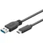 PremiumCord verbindet USB 3.0-Kabel mit USB-C - USB-A-Anschlüssen, schwarz , 3M
