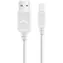 Aligator Weißes microUSB-Datenkabel mit verlängertem Stecker / Bulk