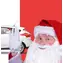ThumbsUp! Ride With Santa / abnehmbarer Autofensteraufkleber