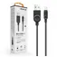 Aligator Datenkabel Micro USB 2A 1m schwarz / verlängerter Stecker 9mm