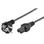 MicroConnect Netzkabel Schuko 90° Winkel - C15 2m schwarz