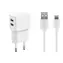 MicroConnect USB-C Ladegerät mit zwei Ports weiß / 2,4A / 2x USB2.0