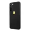 Ferrari Liquid Silicone Metal Logo Rückseite für Samsung Galaxy S22+ schwarz