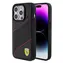 Ferrari PU-Leder-Rückseite mit perforiertem, schrägem Linienmuster für Apple iPhone 15 Pro, Schwarz