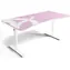 Arozzi ARENA Gaming Schreibtisch Weiß Pink / Gaming Schreibtisch / pink-weiß / L:160cm / B:82cm / H:71cm-81cm