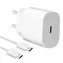 Samsung (EP-TA800EWE + EP-DG980BWE) Reiseladegerät 25W USB-C/USB-C + Datenkabel weiß