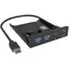 Icy Box IB-HUB1419-i3 schwarz / SATA-Adapter für Frontpanel / 2x USB-A / 2x USB-C / 1x SD/microSD-Kartensteckplatz
