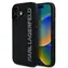 Karl Lagerfeld 3D-Glitzer Logo Rückseite aus Gummi für iPhone 16, Schwarz