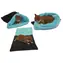Marysa 3-in-1 Katzenbett dunkelgrau-türkis - Größe XL