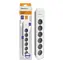 Qoltec 50277 Verlängerungskabel 5 Steckdosen 1,8 m grau / Schalter