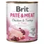 Brit Pâté & Meat Puppy 800 g / Dose für Hunde / 70 % Huhn und Pute / Reine Fleischpastete mit Innereien- und Fleischstücken