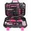 SIXTOL HOME PINK 128 / Werkzeugset / Kohlenstoffstahl / 128-tlg