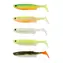 Savage Gear Gummiköder Fat Minnow T-Tail 9 cm 7 g Dark Water Mix 5 Stück