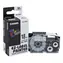 Casio Original-Etikettendruckerband Casio XR-18SR1 / schwarzer Druck / silberner Hintergrund / 18 mm