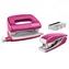 Leitz Wow Mini Hefter- und Locher-Set metallic pink / Heftung: bis zu 10 Blatt