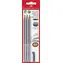 Faber-Castell Grip 2001 Set Graphitstift - HB 3 Stück + Radiergummi