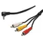 PremiumCord Video + Audiokabel, Stereo 3,5 mm 4 Pin - 3x CINCH RCA geschirmt, M/M, 1,5 m