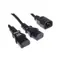 PremiumCord Netzkabel 230V, Y-Kabelverlängerung M-2x F