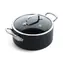 GreenPan Topf mit antihaftbeschichteter Keramik und Deckel Barcelona Pro 24 cm schwarz