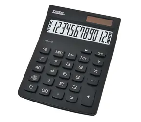 AVELI DESQ NG schwarz / Taschenrechner / 12-stellige Anzeige / solarbetrieben