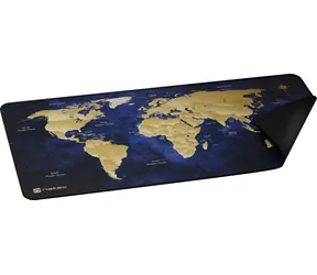 Natec WORLD blau / Maus- und Tastaturpad / 800 x 400 mm / wasserfest / rutschfest
