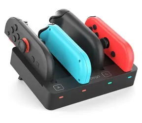 iPega SW2081 schwarz / Ladestation / Joy-Con Nintendo Switch 1 und 2 / 8 Steckplätze
