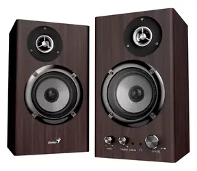 Genius SP-HF1812BT dunkelbraun / Lautsprecher / 2.0 / Bluetooth 5.3 / 50 W / Holz