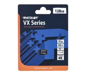 Patriot VX V30 U3 / microSDXC-Speicherkarte / 128 GB / UHS-I U3 / V30 / Klasse 10 / 90/80 MB/s