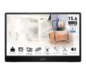 15,6" MSI PRO MP161DE E2 schwarz / Monitor / 1920x1080 / IPS / 60 Hz / tragbar