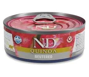 Farmina N&D Quinoa Katzenfutter für kastrierte Katzen, 80 g / Dosenfutter für Katzen / für kastrierte Katzen